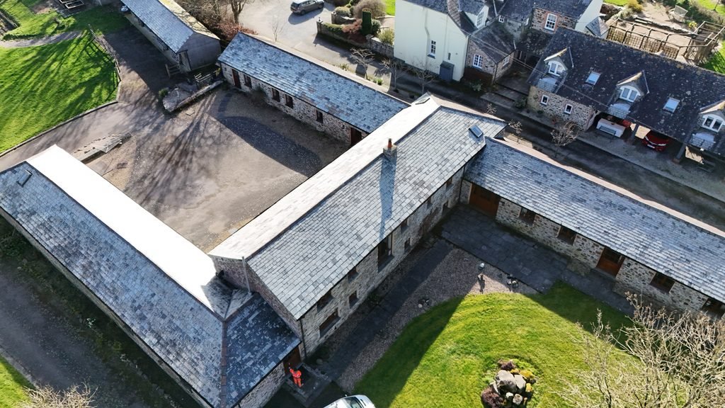 Professional roof cleaning in Cornwall by Steam Force